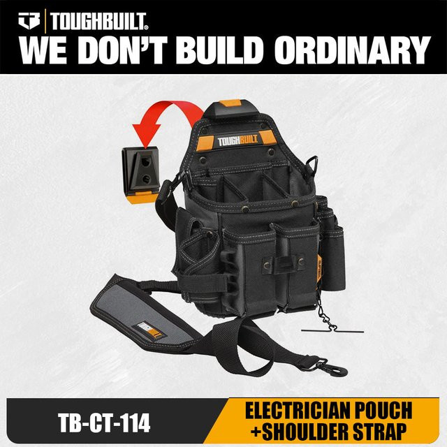 TOUGHBUILT TB-CT-114 Journeyman Elektrikertasche mit Schultergurt und ClipTech Werkzeug-Organizer sowie Ständer für die Elektrotechnik - Bild 1