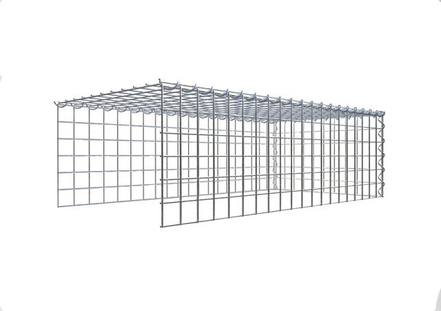 Gabiona Gabione-Anbaukorb Typ 4 aus Stahl in Silbergrau, B/T/H: 100 x 30 x 50 cm, Maschenweite 5 x 5 cm - Bild 1