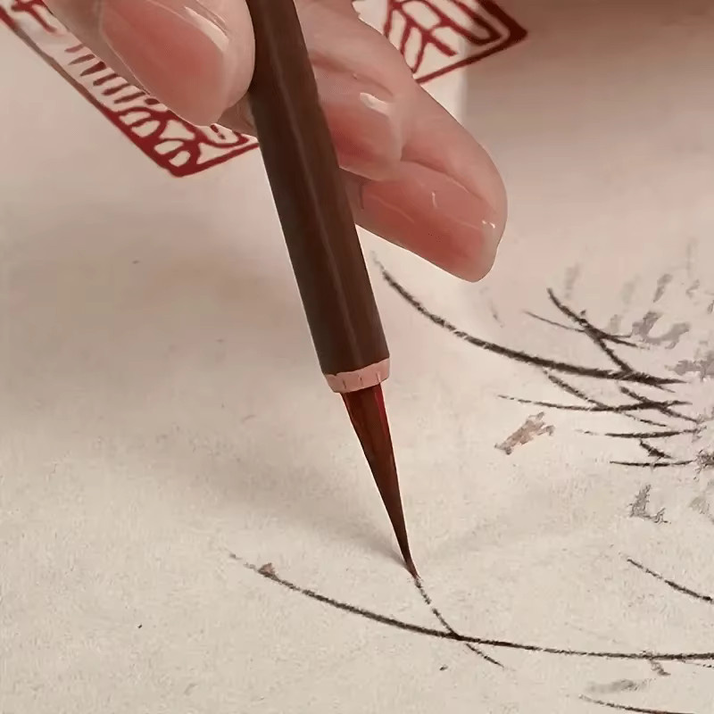 Handgefertigte Kunstpinsel für chinesische Kalligrafie und Präzisionsdesign in Braun aus Holz - Bild 4