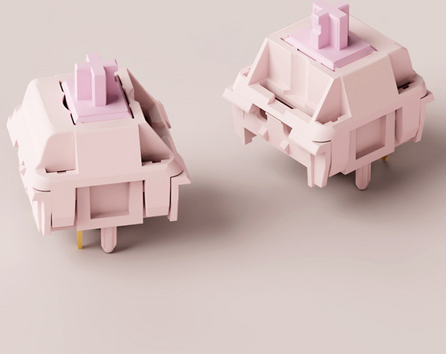 Sarokeys Yunying Lineare Mechanische Gaming-Tastatur Schalter in Pink mit 45 g Druckkraft und werkseitig geschmierter langer Feder - Bild 1