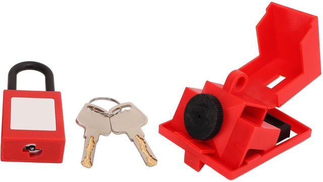 Neoglint Sicherheitsvorhängeschloss für Lockout Tagout, Verriegelungsvorrichtung für Sicherungsautomaten, Nylon, Rot, Bügel 38 mm - Bild 1