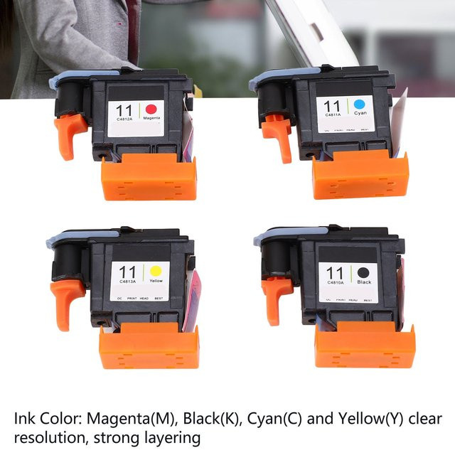 HP Druckkopf Set für Designjet in Magenta, Schwarz, Cyan und Gelb - Bild 1