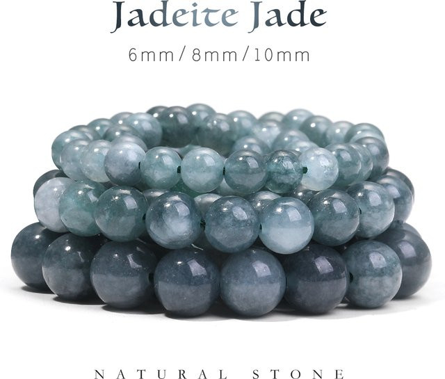 SHIJIWLS Jadeit Jade Perlen, Runde Edelstein Perlen, Unisex - Bild 1
