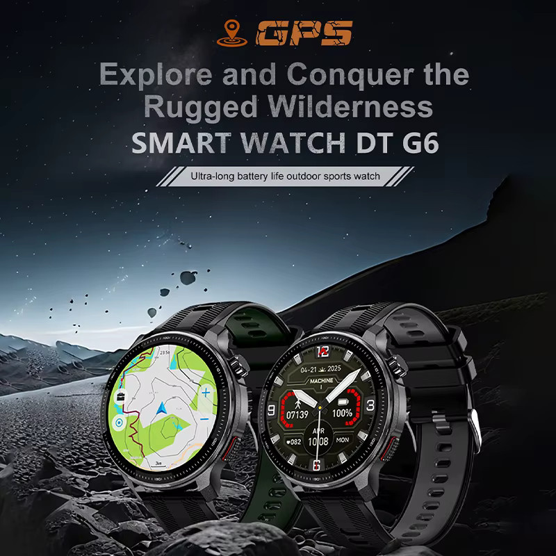 yaocx Smartwatch, GPS, Bluetooth, Schwarz, Silikon, Herren, 3 ATM - Bild 2