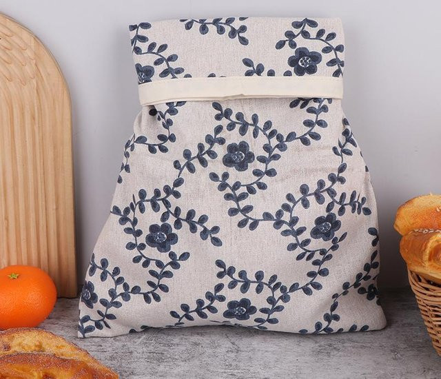 HKyo Bienenwachs Leinen Brotsack zur Lebensmittelaufbewahrung, grau, One Size - Bild 1