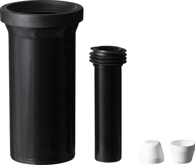 KÖRO Wand-WC Anschlussgarnitur 4-teilig in Schwarz, Durchmesser: 110 mm, Länge: 250 mm - Bild 1