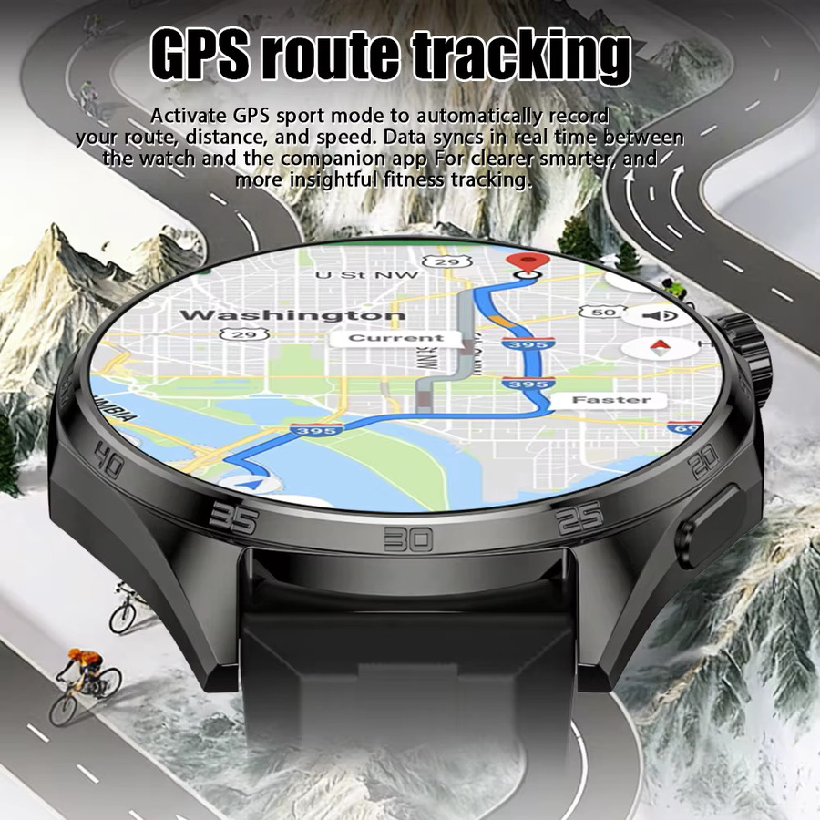 ChiBear Smartwatch, GPS, NFC, Bluetooth, Schwarz, Edelstahl, Herren - Bild 3