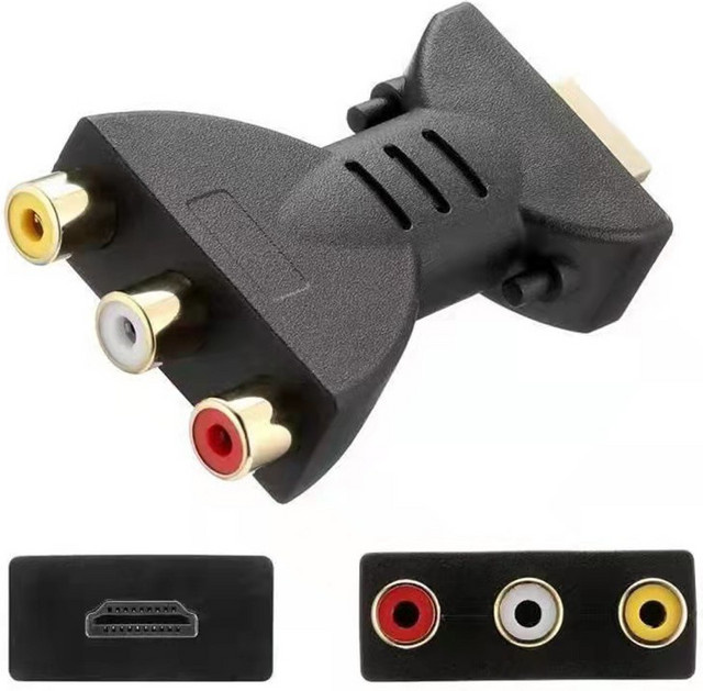 Ashiboogoole AV zu HDMI Konverter Adapter mit USB Kabel in Schwarz für HD TV Box 1080P RCA AV zu HDMI Audio Video Verbindung - Bild 1