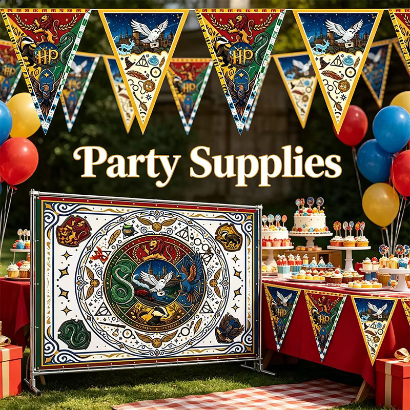 Warner Bros. Harry Potter Party-Dekoration Dreiecksflaggen aus Papier und PVC in Mehrfarbig - Bild 3
