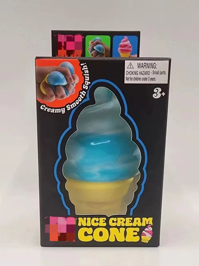 NEEDOH NiceCream Dreifarbiger Eis-Kegel Stressabbau-Spielzeug für Kinder und Erwachsene in Pink und Multicolour - Bild 4