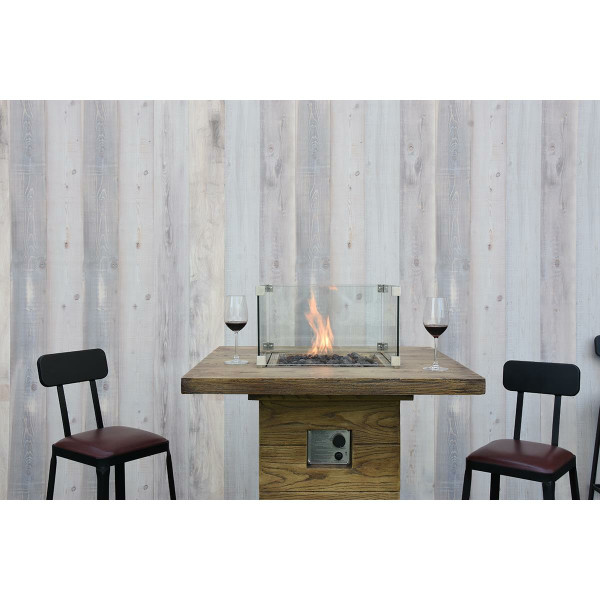 Elementi Gasfeuerstelle Rova Bar in Holz-Optik aus Faserbeton, Farbe: Braun, B/T/H: 106 x 87 x 87 cm - Bild 3