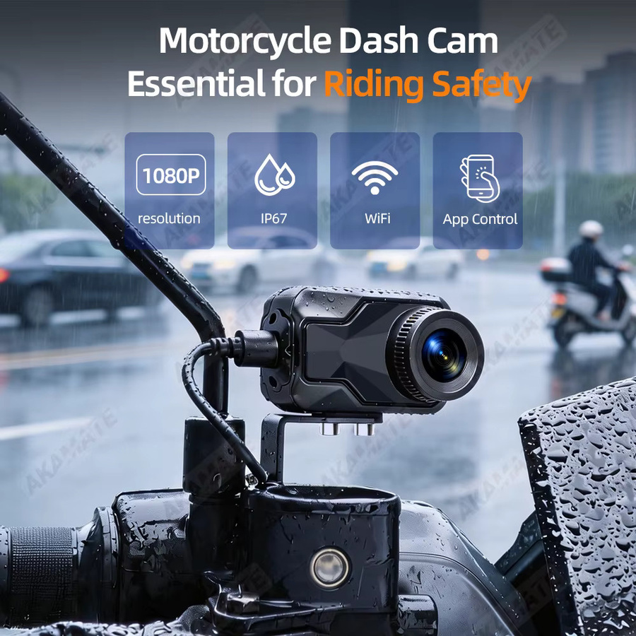 AKAMATE Action Camera 2K HD Motorradkamera mit Loop-Aufnahme und Apple Find My sowie Android Locate Link zur Positionsüberprüfung in Schwarz - Bild 4