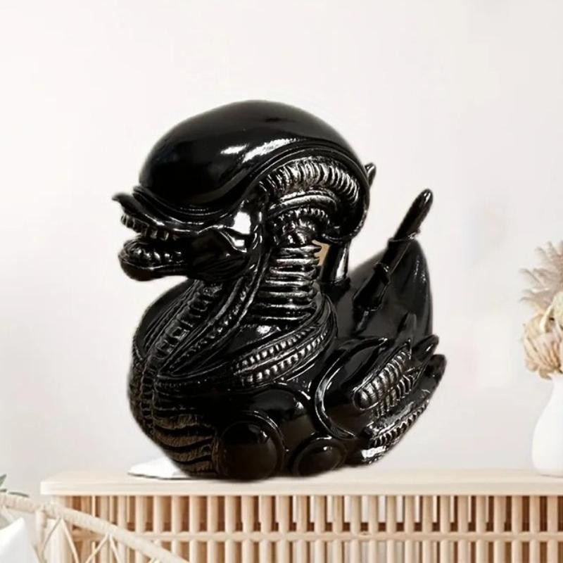 LZJV Skurrile Alien-Ente als Tisch-Ornament aus Harz in Schwarz - Bild 2