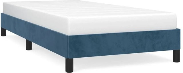 vidaXL Bettgestell aus Samt in Dunkelblau, B/T/H: 100 x 200 x 103 cm - Bild 1
