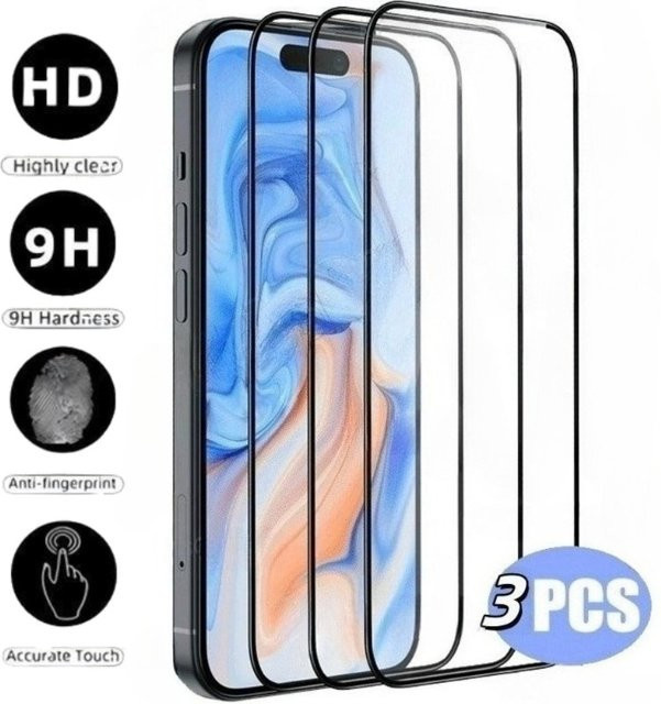 HKSN 3er-Pack Displayschutzfolie mit 9H Härte für iPhone 11 bis iPhone 17 Pro Max, transparent - Bild 1