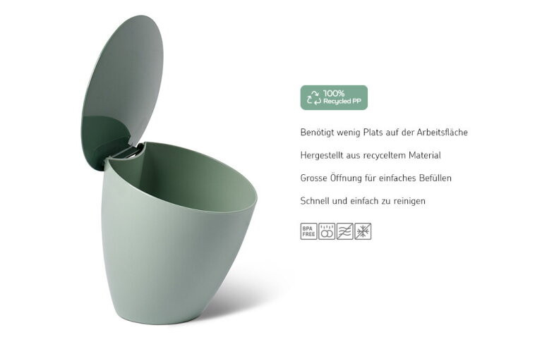 Mepal Bio-Abfallbehälter Calypso in Green mit Flip-Lid und Spülmaschinenfestigkeit - Bild 2