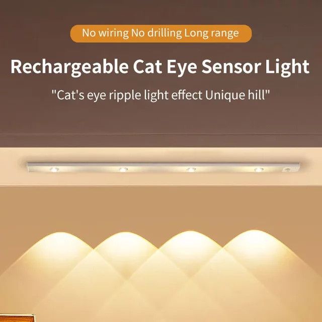 AVACOM LED Schrankleuchte mit Bewegungsmelder und USB-Wiederaufladung, ultradünne Unterbauleuchte für Schrank und Kleiderschrank - Bild 1