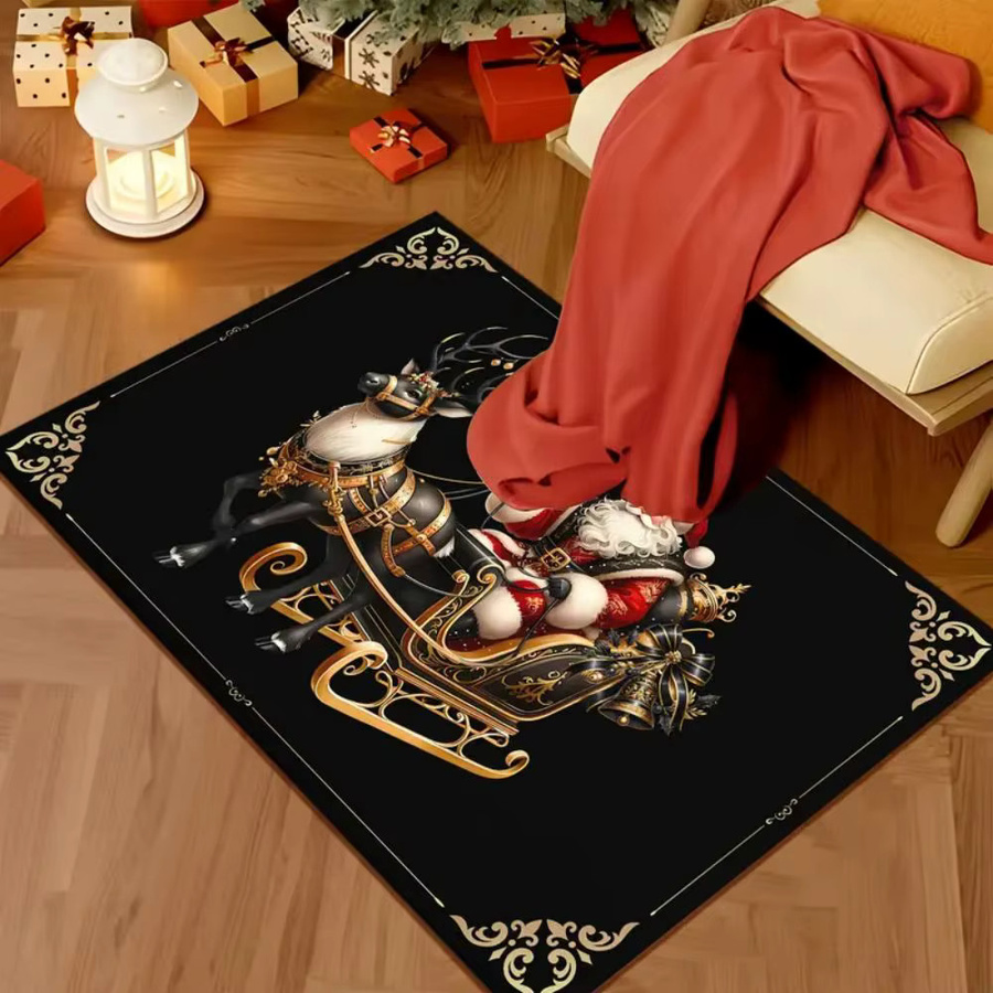 VIKAMA Weihnachtsmann Fußmatte für den Eingangsbereich, Schwarz, Anti-Rutsch, B/T: 60 x 40 cm - Bild 6