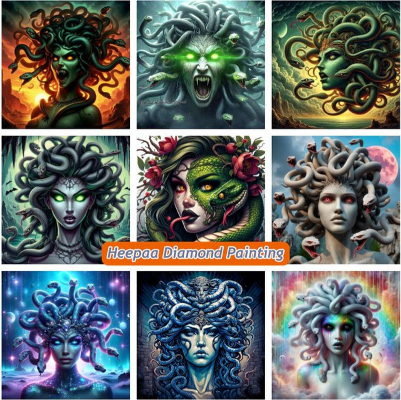 YUTTEE 5D DIY Diamantmalerei Set Medusa Gorgon Griechische Mythologie Mehrfarbig - Bild 1