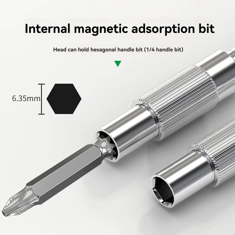 AXE SHAN Flexibles Schraubendreher-Gelenkstück als 360 Grad Eckadapter in Silber für Elektrobohrer - Bild 2