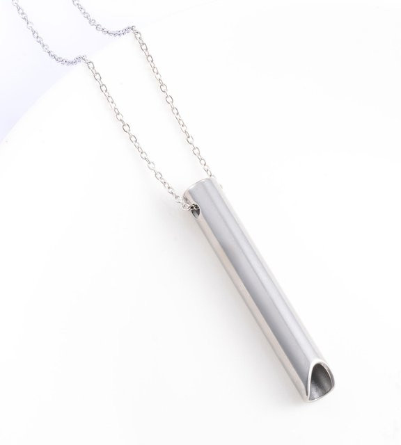 Pfeifenanhänger mit Kette Edelstahl, silber, Unisex - Bild 1