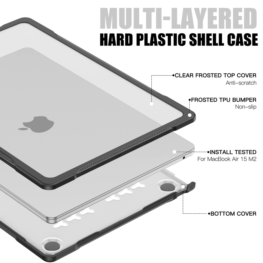 EGYAL Laptop-Hülle für MacBook Air 13 und 15 Zoll sowie MacBook Pro 14 und 16 Zoll, transparente Schutzhülle für M1 M2 M3 M4 Modelle - Bild 2