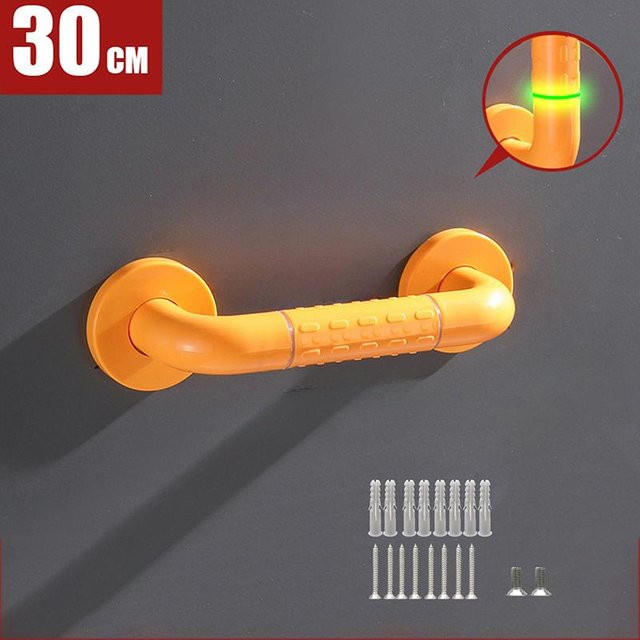 NATAWA Sicherheits-Haltegriff aus Edelstahl mit Leuchtfunktion und Anti-Rutsch-Beschichtung in Gelb, Breite: 30 cm - Bild 1