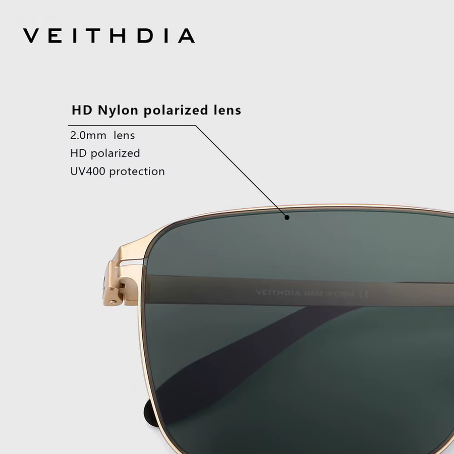 VEITHDIA Sonnenbrille, Herren, Vollrand, quadratisch, Edelstahl, polarisiert - Bild 4