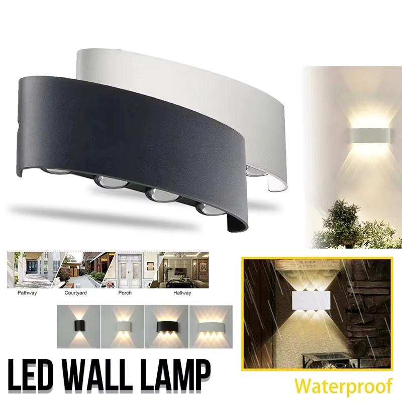 Wasserdichte LED Wandlampe aus Aluminium für Outdoor und Indoor, IP65 Schutzklasse, Schwarz oder Weiß, 8W - Bild 2