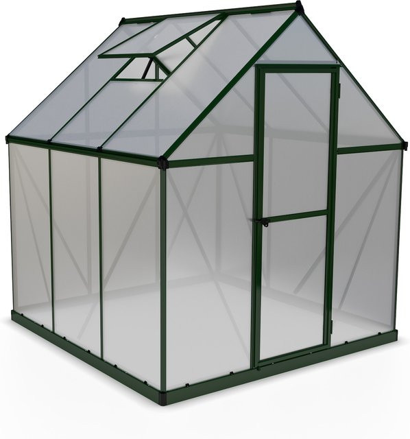 Canopia by Palram Gewächshaus Mythos in Grün mit Fundamentrahmen, Belüftung, Regenrinnen und Polycarbonat-Stegplatten, B/T: 185 x 185 cm - Bild 2