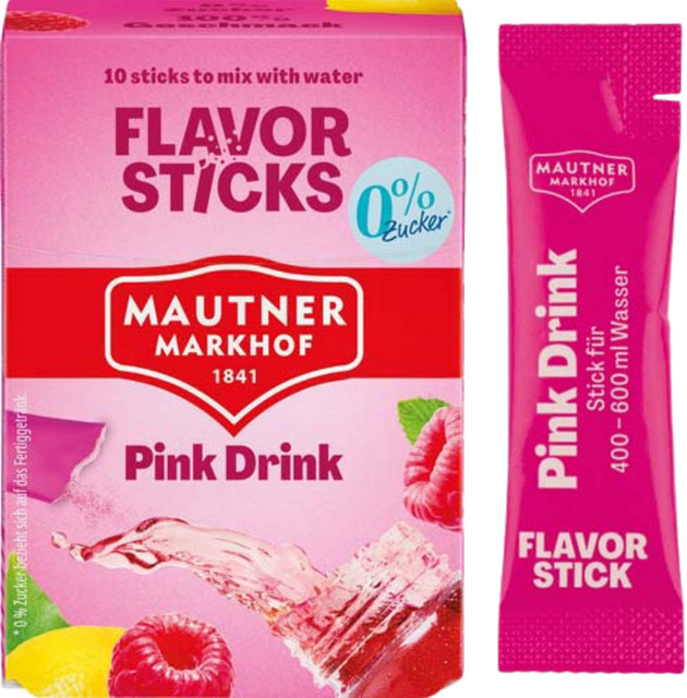 Mautner FlavorSticks Pink Drink, Getränkepulver, 10 Stk - Bild 1