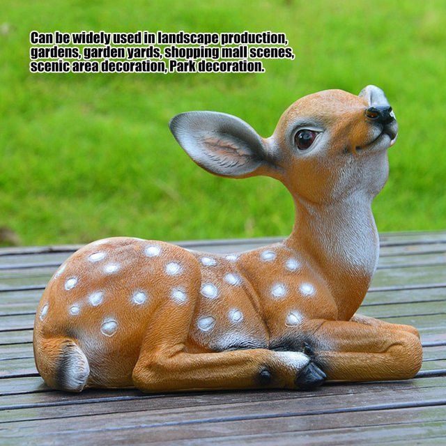Qiilu Hirsch Statue Set aus 2 Stück als Kunsthandwerk Skulptur für die Garten Dekoration und als Tischornament - Bild 1