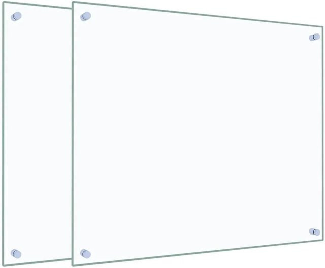vidaXL Küchenrückwände aus Hartglas, 2 Stück, transparent, B/H: 70 x 60 cm - Bild 1