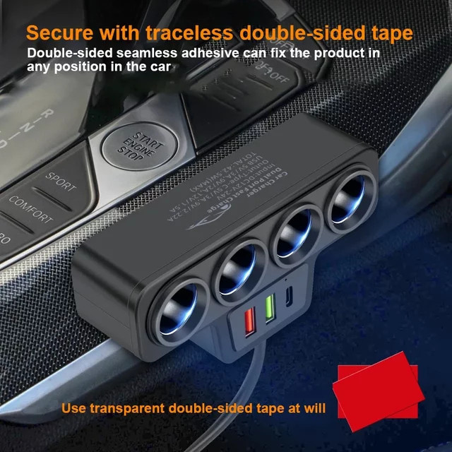 General Motors 4-in-1 Dual USB Auto-Ladegerät Multifunktionaler Konvertierungsstecker in Schwarz für Auto-DVR und GPS - Bild 1