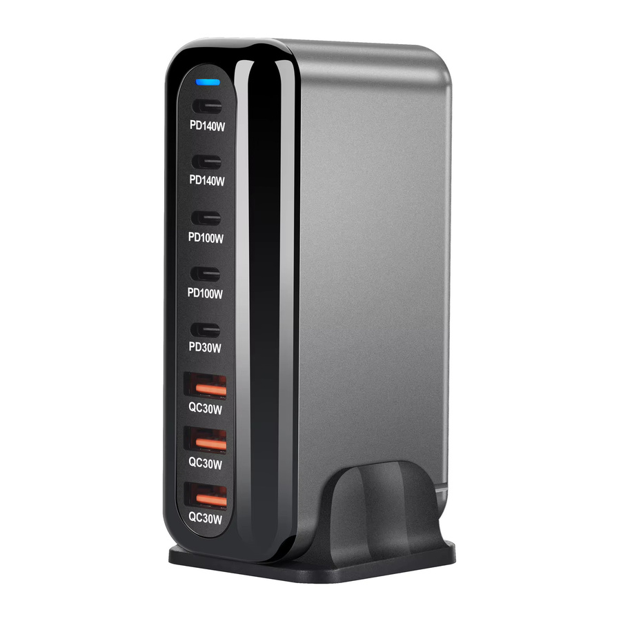 Deepartner 600 W USB Typ C Schnellladegerät mit 8 Ports und PD Fast Charge 3.0 für Mobiltelefone und Tablets - Bild 2