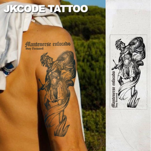 JKCODE TATTOO Temporäres Tattoo Römischer Krieger, Herren - Bild 1