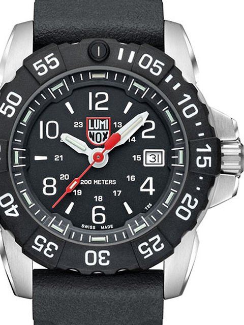 Luminox Herrenuhr, Quarz, Edelstahl, 45 mm, Schwarz, 20 ATM - Bild 1