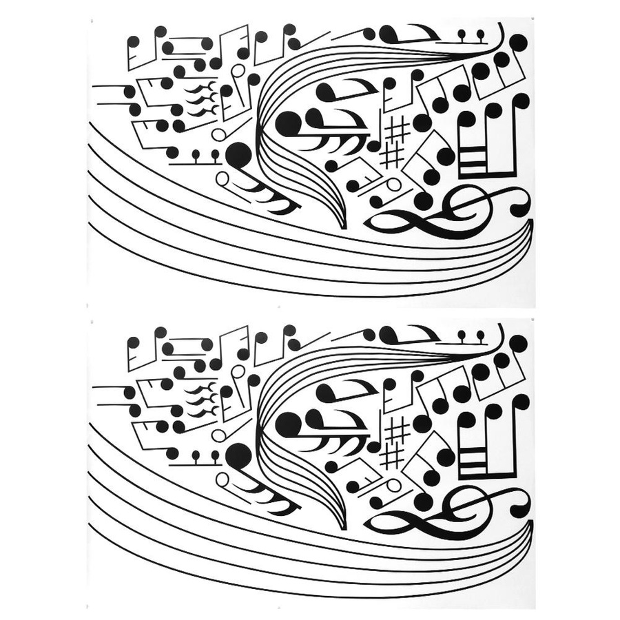 2 Stück mfySpace Musiknoten Wandaufkleber aus PVC in Schwarz zur DIY Heimdekoration und Hochzeitsdekoration - Bild 2