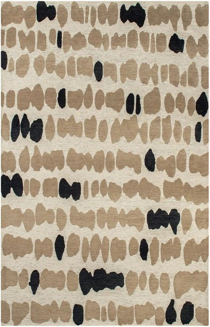 Lola&Moi Teppich Men In Black Schwarz mit organischen Linien, B/T: 140 x 200 cm - Bild 1