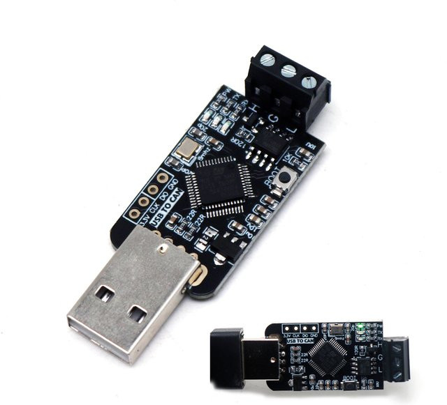 CANable USB zu CAN Transceiver mit STM32F072 für Auto ECU Debugging und Analyse in Schwarz - Bild 1