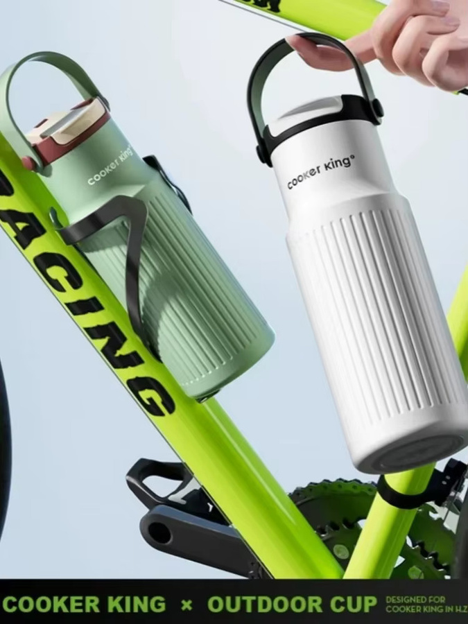 COOKER KinG Thermosbecher aus Edelstahl in Weiß, isolierte Sport-Wasserflasche, 650 ml - Bild 6
