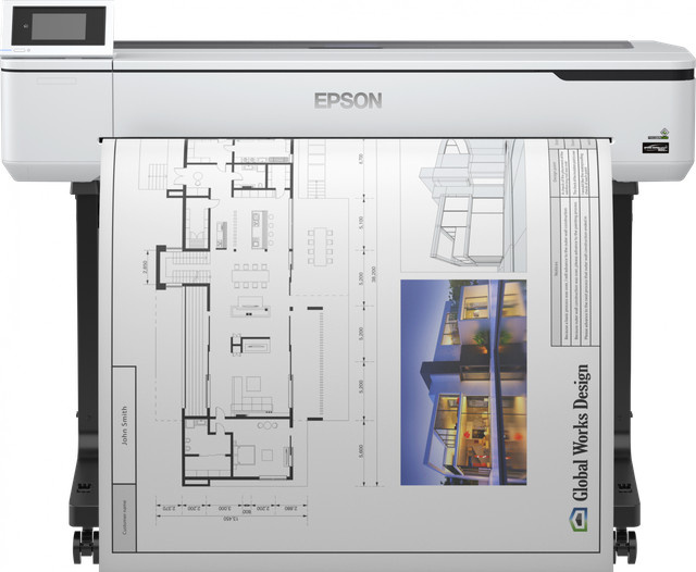 Epson SureColor SC-T5100 Großformatdrucker in Weiß mit Tintenstrahl-Technologie, 91,4 cm Rolle, 2400 x 1200 dpi, Wi-Fi, Gigabit LAN und USB 3.0 (C11CF12301A0) - Bild 1