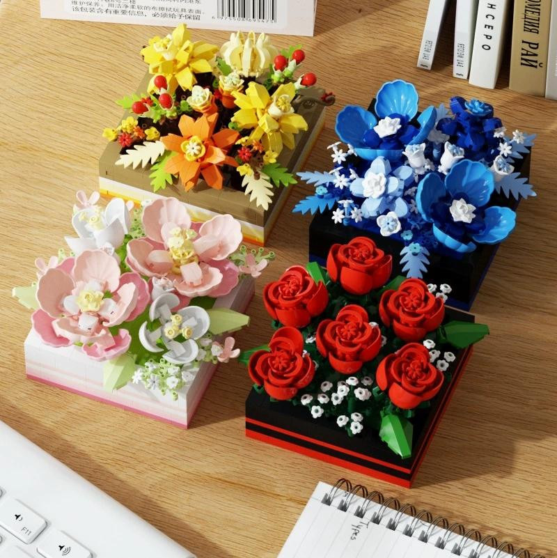Bai Fen Bai Dolls and Toys Rose Hibiskus Blumen Malerei, Bausteine Modell, ab 6 Jahren - Bild 4