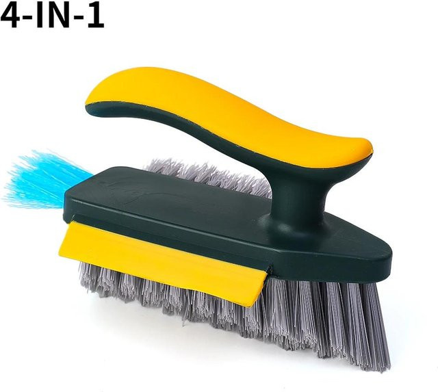 XYNN 4-in-1 V-förmige Schrubberbürste für Küche und Bad in Grün und Weiß zur Spaltreinigung von Fliesen, Fensternuten und Ecken - Bild 1