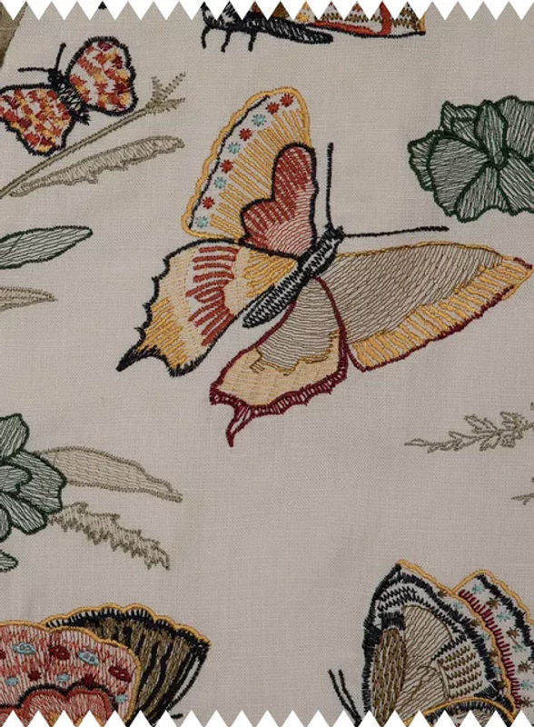 Quenin Fabric Flanerie Printemps Textilstoff mit floralem Design in Beige - Bild 1