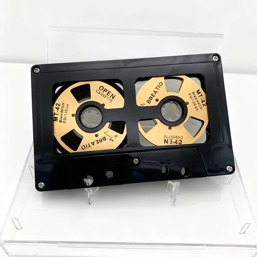 Hochwertige 50-Minuten-Audio-Kassettenrolle in Schwarz, doppelseitige Metallrolle mit hohlem Gehäuse zum Selbstgestalten - Bild 1