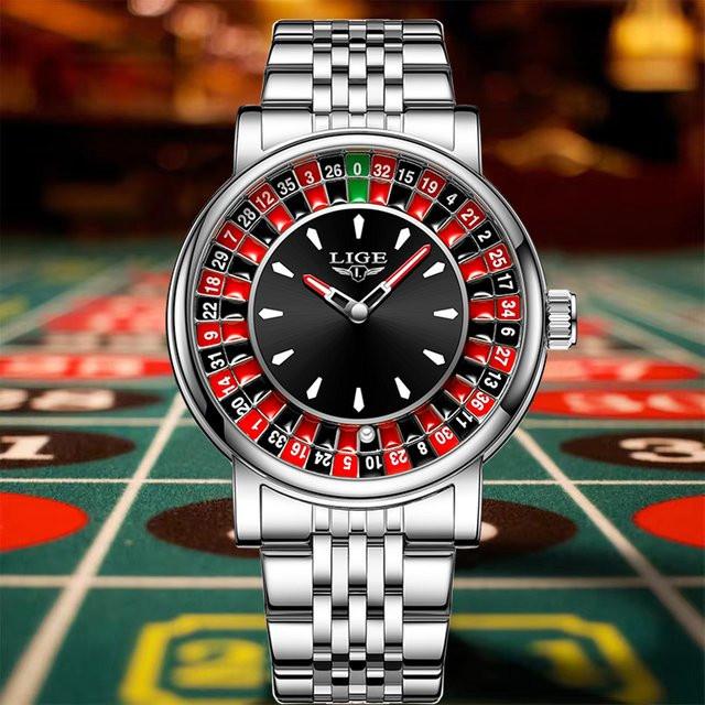 LIGE Armbanduhr Quarz, Edelstahl, Schwarz, Herren - Bild 1