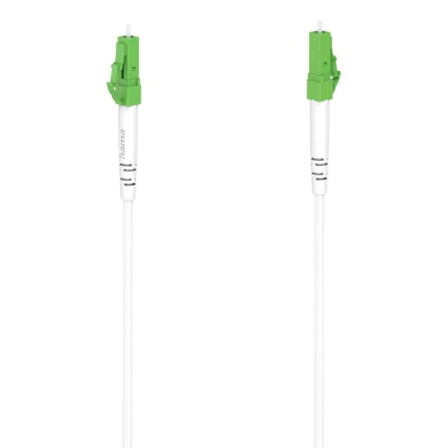 Hama Glasfaser-Netzwerkkabel LC/APC mit 10 Gbit/s, Farbe: weiß/mehrfarbig, Länge: 15 m - Bild 1