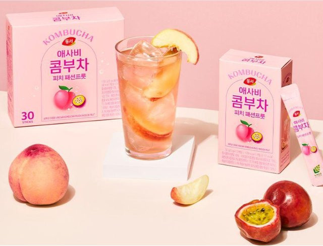 Dongseo Kombucha Tee Pulver, Pfirsich Maracuja, 30 x 5 g - Bild 1