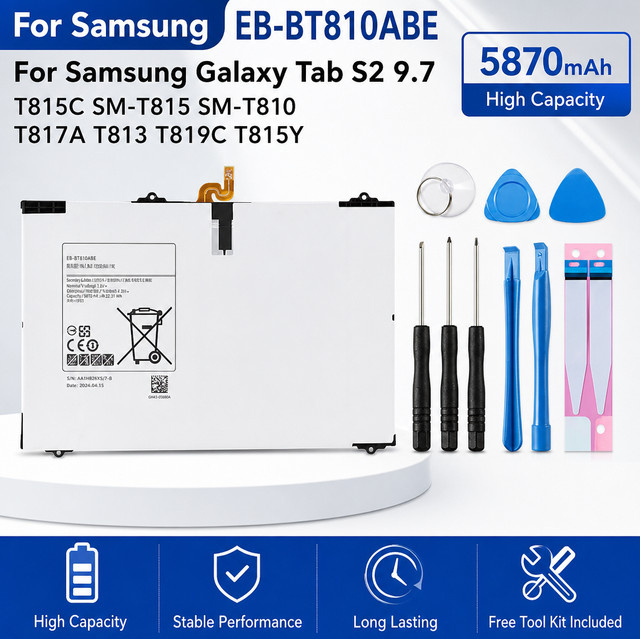 Ersatzakku EB-BT810ABE 5870mAh für Samsung Galaxy Tab S2 9.7 T815 SM-T810 T813 T819 Li-Ion Pack - Bild 1